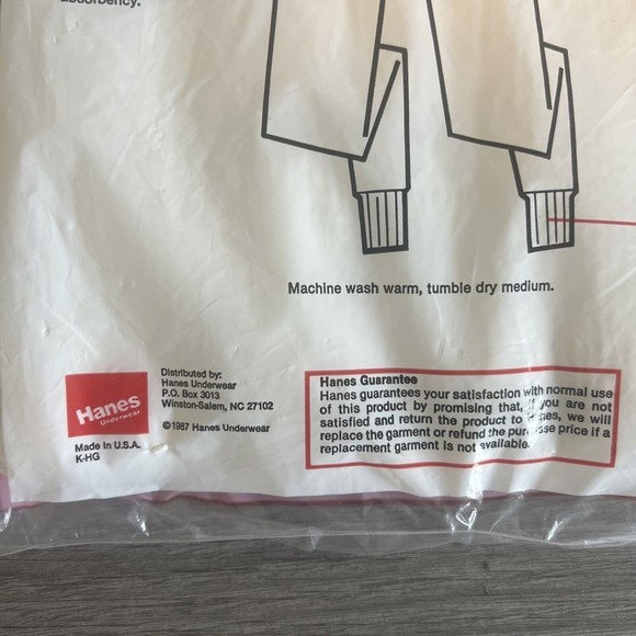Vintage Hanes Thermal Bottom Men's Large 38-40 White 1987 NIP - Picture 4 of 6